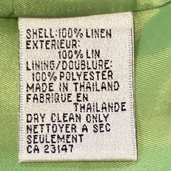 Talbots Irish Linen Open Blazer Jacket Pockets Sz 10P Green 293H - Picture 7 of 7